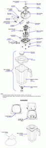 Diagram Diagram and Parts List for HBH650-SA-L  Hamilton Beach Blender